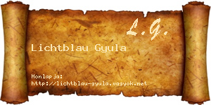 Lichtblau Gyula névjegykártya